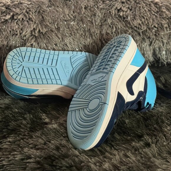 Men's Air Jordan 1 Retro High OG Sneakers  - 9.5 - Navy, Baby Blue & White - Picture 10 of 10